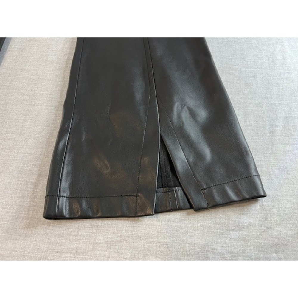 WE THE FREE Black Faux Leather Flare Split Leg Pants Womens Size 31 - Picture 8 of 12